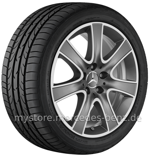 Mercedes-Benz Original Winter-Komplettrad 7-Speichen grau Himalaya 